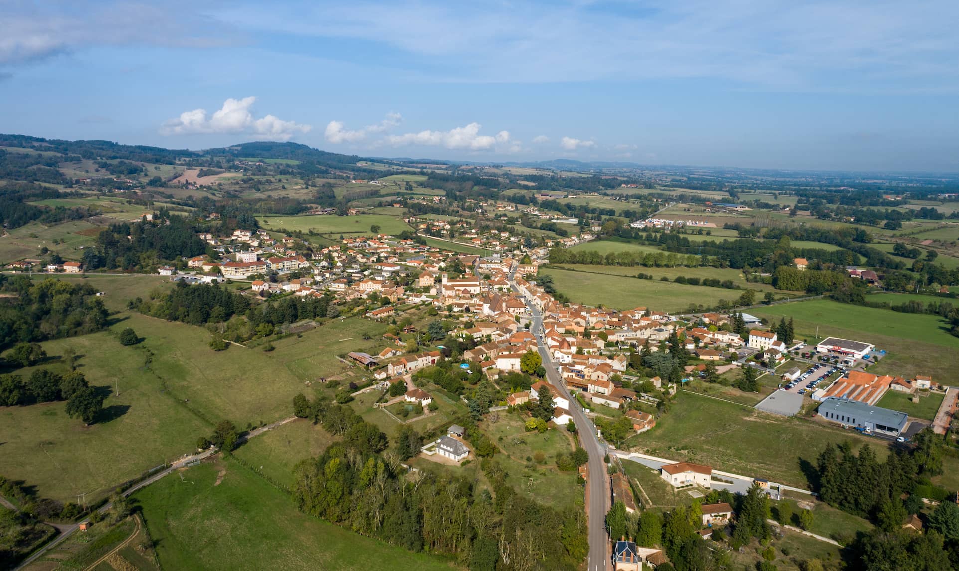 Vue d'ensemble du village de La pacaudière